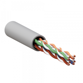 Кабель информационный TERACOM PRO Cat.5E U/UTP solid 24AWG оболочка LSZH нг(А)-HF цвет серый (305м) (кратно 305)