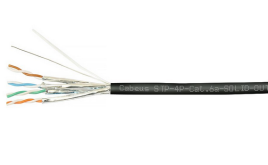 Кабель информационный Cabeus STP-4P-Cat.6a-SOLID-OUT-LSZH-UV экранированный STP (U/FTP) категория 6a (10GBE) 4 пары (23 AWG) одножильный