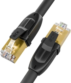 GCR PRO Патч-корд LSZH PROF кат.7 ethernet  2.0m F/FTP, RJ45, CU, 28 AWG, черный, литой, экранированные коннекторы, T568B