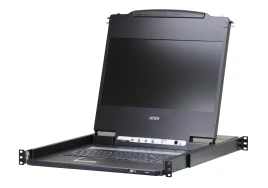 Kонсоль управления, для KVM-переключателей, электрон., 19", HD, SVGA+KBD+MOUSE PS/2 USB,DVI с KVM шнуром USB 1.8м, LCD экран 17", лат./рус.Kлав., (выход на вторую конс 1280x1024 75Hz DDC2BKрепление SINGLE RAIL доп.порт USB A-типа Female)/ SINGLE