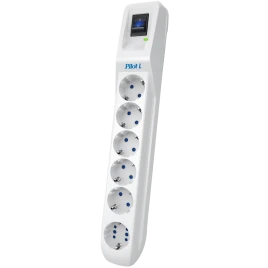 Сетевой фильтр Pilot L GP 6 розеток (5 евро + 1GP) 1.8 м/ Surge protector Pilot L GP 6 sockets (5 Euro + 1GP) 1.8 m white