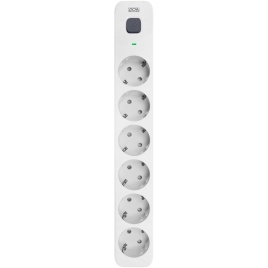 Фильтр-удлинитель PowerCom SP-06W 3.0M, 6 розеток, белый