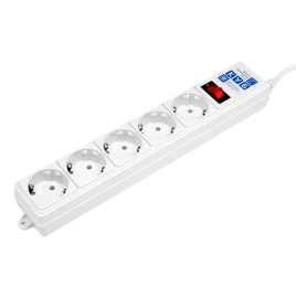Фильтр-удлинитель Power Cube B 5.0 м 5 розеток (белый) 10А/2,2кВт/ Surge protector Power Cube B 5.0 m 5 outlets (white) 10A / 2.2kW