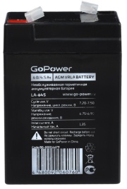 Аккумулятор свинцово-кислотный GoPower LA-645 6V 4.5Ah