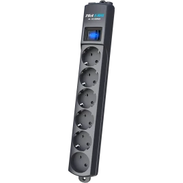 Сетевой фильтр Pilot S Max (5 евро + 1GP), 16А/3.5кВа, автомат, 10 м, графит/ Surge protector Pilot S Max (5 euros + 1GP), 16A/3.5kVA, automatic, 10 m, graphite