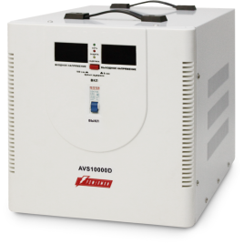 Стабилизатор POWERMAN AVS 10000D, ступенчатый регулятор, цифровые индикаторы уровней напряжения, 10000ВА, 140-260В