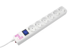 Фильтр-удлинитель Power Cube 3,0 м  6 розеток (белый) 16А/3,5кВт (3*1.5мм2)/ Power Cube Extension Filter 3.0 m 6 sockets (white) 16A/3.5 kW (3*1.5mm2)