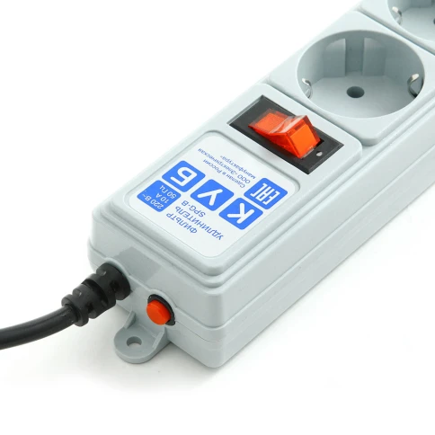 Фильтр-удлинитель Power Cube B 3.0 м 5 розеток (серый) 10А/2,2кВт/ Surge protector Power Cube B 3.0 m 5 outlets (gray) 10A / 2.2kW фото 2