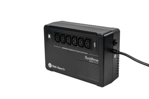 ИБП Systeme Electric Back-Save BV 600 ВА, автоматическая регулировка напряжения, 6 розеток С13, 230 В, 1 USB Type-A фото 1