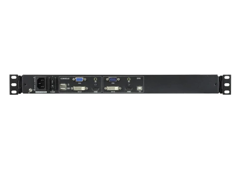 Kонсоль управления, для KVM-переключателей, электрон., 19", HD, SVGA+KBD+MOUSE PS/2 USB,DVI с KVM шнуром USB 1.8м, LCD экран 17", лат./рус.Kлав., (выход на вторую конс 1280x1024 75Hz DDC2BKрепление SINGLE RAIL доп.порт USB A-типа Female)/ SINGLE фото 3