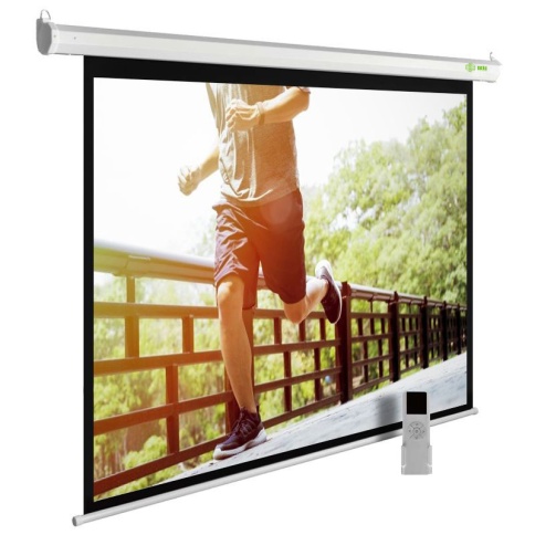 Экран Cactus 138x220см SIlverMotoExpert CS-PSSME-220X138-WT 16:10 настенно-потолочный рулонный белый (моторизованный привод) фото 1