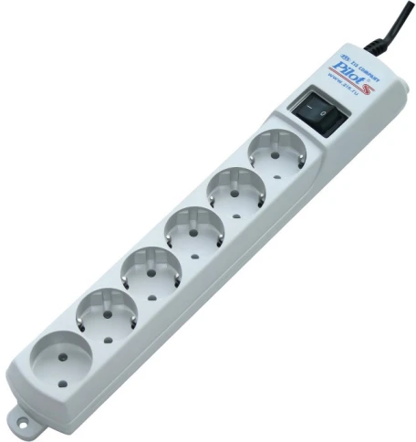 Сетевой фильтр Pilot S 6 розеток (5 евро + 1 б/зазем.) 10 м/ Surge protector ZIS Pilot S 10m, 6 outlets (5+1), white фото 1