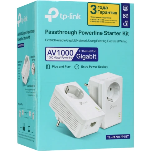 Сетевой адаптер/ AV1000 Gigabit Passthrough Powerline Starter Kit фото 7