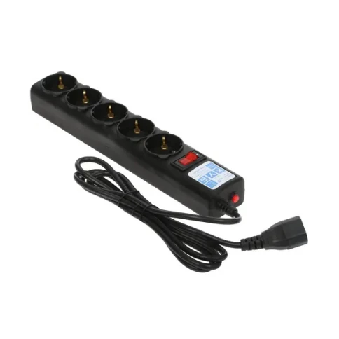 Фильтр-удлинитель Power Cube 1,9м д/подкл. к UPS(C14) 5 роз., 10А черный/граффит/ Surge protector Power Cube 1.9m for conn. to UPS(C14) 5 outlets, 10A black/graffite фото 2