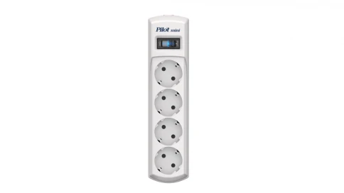 Сетевой фильтр Pilot Mini 4 розетки (евро с заземлением), 10А/2.2кВа, автомат, 7 м/ Surge protector Pilot Mini 4 euro outlets, 10A / 2.2kVt, automatic circuit-breaker, 7 m фото 3