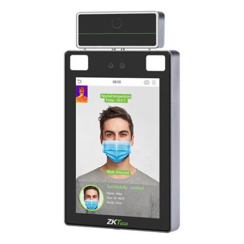 Терминал контроля доступа биометрический с измерением температуры тела ZK-ProFace X[TI] фото 1