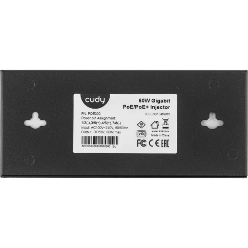 Инжектор/ 60W Gigabit PoE+/PoE Injector фото 3