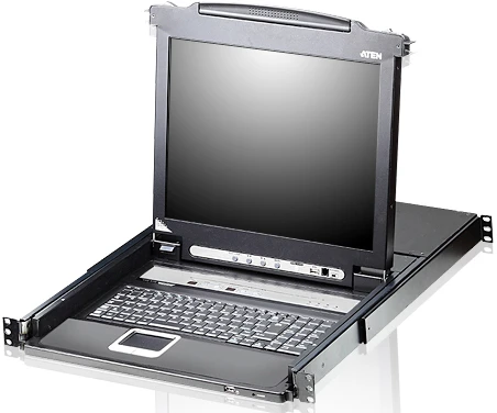 16-портовый KVMP-переключатель с ЖК-дисплеем Slideaway/ATEN/ SINGLE RAIL 16P PS/2-USB LCDKVMP 17INCH фото 1