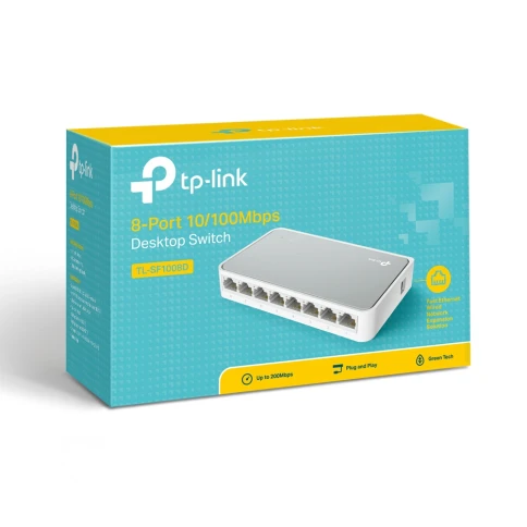 Коммутатор/ 8-port 10/100M mini Desktop Switch, 8 10/100M RJ45 ports, Plastic case фото 9