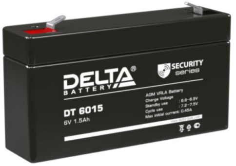 АКБ Delta DT 6015 (6V, 1,5Ah) фото 1