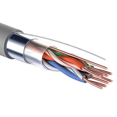 Кабель информационный F/UTP категория 5е 4х2х24AWG(0,48мм) 305м (медь) PVC solid серый (01-0152) PROCONNECT фото 1
