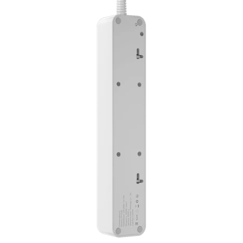 Cетевой фильтр AGNI плоский TP-FD5E-3m-white, 5 розеток Schuko, белый, кабель 3 метра, мощность нагрузки 4000 Вт, 16А, заземление, защита от короткого замыкания, сечение кабеля 3 х 1.5 кв.мм., размер 279x54x40 мм. фото 3