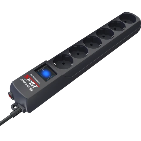Сетевой фильтр Pilot S 6 розеток (5 евро + 1 без заземления) 1.8 м, графит/ Pilot S surge protector 6 outlets (5 euro + 1 without grounding) 1.8 m, graphite фото 3