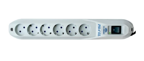 Сетевой фильтр Pilot GL 6 розеток (5 евро + 1 без заземления) 1.8 м/ Surge protector Pilot GL 6 outlets (5 euro + 1 without ground) 10A / 2.2kVt, 1.8m фото 2