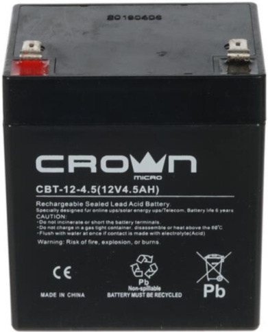 Аккумулятор Crown CBT-12-4.5 фото 1