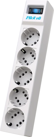Сетевой фильтр/ Surge protector Pilot SG5 5 outlets (GP), 10A / 2.2kVt, automatic circuit-breaker, 3 m фото 1