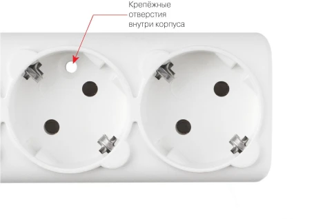 Фильтр-удлинитель Power Cube 1,9 м 6 розеток с заземлением (белый) 16А/3,5кВт/ Surge protector Power Cube 1,9 m 6 outlets (white) 16A / 3,5kVt фото 4