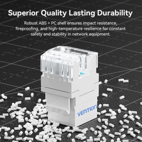 Модуль Vention Keystone Jack Cat.6 неэкранированный 180 градусов Белый фото 3