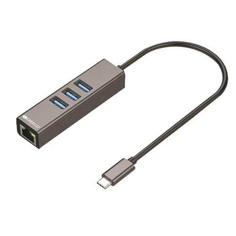 Адаптер/ Сетевой адаптер USB-C, 3xUSB 3.0, 1x1000Base-T фото 1