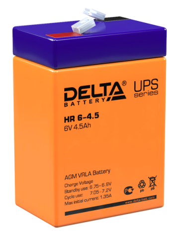 АКБ Delta HR 6-4.5 (6V, 4,5Ah) фото 1
