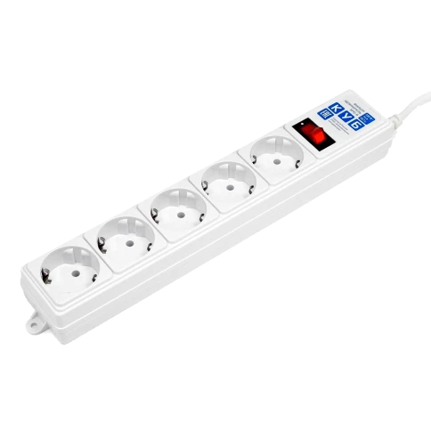 Фильтр-удлинитель Power Cube B 3.0 м 5 розеток (белый) 10А/2,2кВт/ Surge protector Power Cube B 3.0 m 5 outlets (white) 10A / 2.2kW фото 1