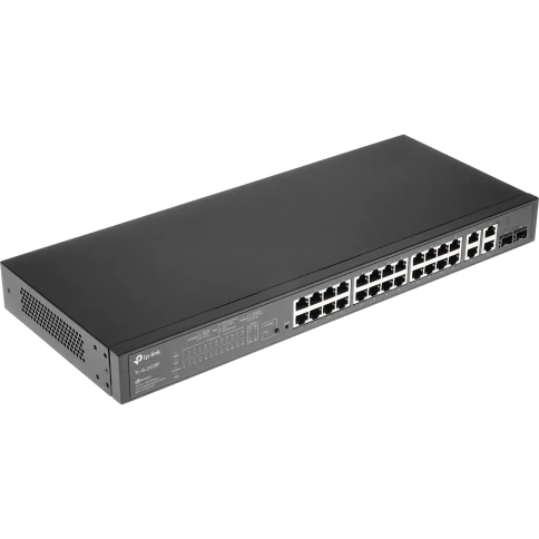 Коммутатор/ 24-Port L2 Switch 10/100Mbps + 4-port Gigabit with 24-port PoE+, PoE budget up to 250W, support PoE power management, with abundant L2 features,1U rack mountable, full managed via web UI/CLI/SSH/Telnet/SNMP фото 1
