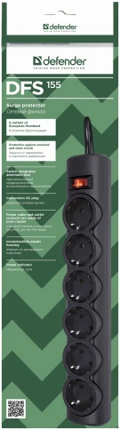 Defender DFS 155 (5 м, 6 розеток) фото 2