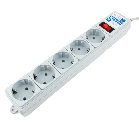Фильтр-удлинитель Power Cube B 1.9 м 5 розеток (серый) 10А/2,2кВт/ Surge protector Power Cube B 1.9 m 5 outlets (gray) 10A / 2.2kW фото 1