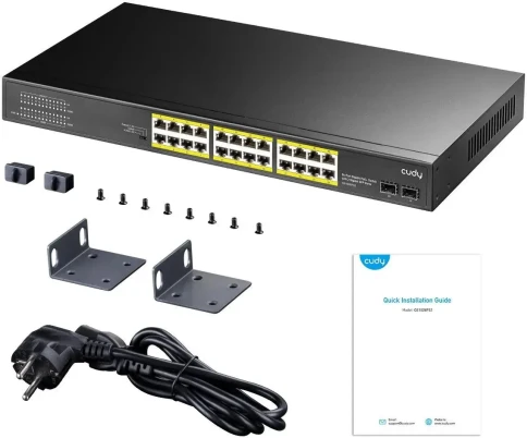 Коммутатор/ 24-Port Gigabit PoE+ Switch with 2 SFP ports 300W фото 4