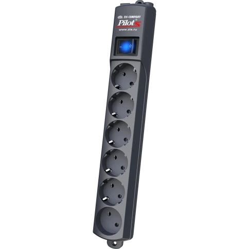 Сетевой фильтр Pilot S 6 розеток (5 евро + 1 без заземления) 5 м, графит/ Pilot S surge protector 6 outlets (EUR 5 + 1 without grounding) 5 m, graphite фото 1