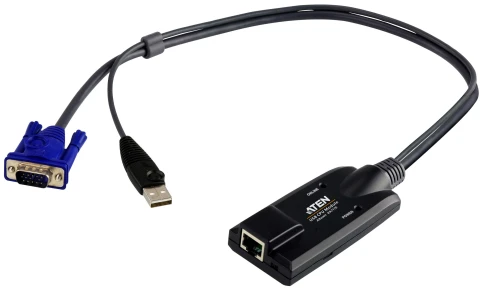 Модуль удлинителя, SVGA+KBD+MOUSE USB,  50 метр., для подкл. комплекта перключат. KN2124v/2140v/4124v/4140v/2116A/2132/4116/4132; KM0532/0932/0032, макс.разреш. 1920 x 1200 , RJ45+HD-DB15+USB A-тип, Female+2xMale, без Б.П., (DDC2B) [KA7170/KA7170-AX]/ USB фото 1