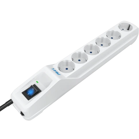 Сетевой фильтр Pilot L GP 6 розеток (5 евро + 1GP) 1.8 м/ Surge protector Pilot L GP 6 sockets (5 Euro + 1GP) 1.8 m white фото 2