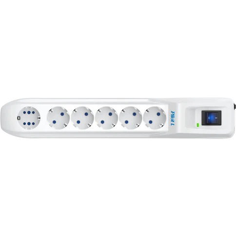 Сетевой фильтр Pilot L GP 6 розеток (5 евро + 1GP) 10 м/ Surge protector Pilot L GP 6 outlets (5 EUR + 1GP) 10 m white фото 2
