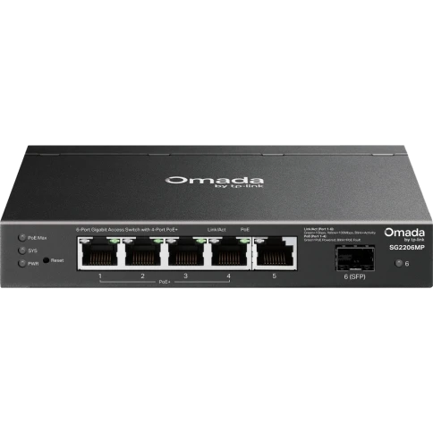 Коммутатор/ Omada Access 6-Port Gigabit Switch with 4-Port PoE+ фото 1