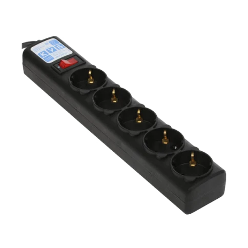 Фильтр-удлинитель Power Cube 1,9м д/подкл. к UPS(C14) 5 роз., 10А черный/граффит/ Surge protector Power Cube 1.9m for conn. to UPS(C14) 5 outlets, 10A black/graffite фото 1