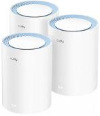 Wi-Fi Mesh-система/ AC1200 Wi-Fi Mesh Solution 3-Pack, Chipset MediaTek, Dual-Band, 867Mbps at 5GHz + 300Mbps at 2.4GHz, 802.11ac/a/b/g/n, 2 Fast Ethernet Ports, 2 internal antennas, MU-MIMO, DDNS,Zerotier/Wireguard/OpenVPN/IPSec/L2TP/PPTP VPN, DNS over
