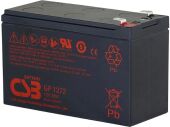 Батарея CSB серия GP, GP1272 (12V28W) , напряжение 12В, емкость 7Ач (разряд 20 часов), емкость 28 Вт/Эл при 15-мин. разряде до U кон. - 1.67 В/Эл при 25 °С, макс. ток разряда (5 сек.) 100А, ток короткого замыкания 304А, макс. ток заряда 2.8A, свинцово-кис