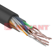 Кабель информационный U/UTP категория 5е 4х2х24AWG(0,50мм) 305м (медь) PE OUTDOOR solid черный REXANT (01-0045)