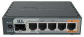 Маршрутизатор/ hEX S 5x Gigabit Ethernet, SFP, Dual Core 880MHz CPU, 256MB RAM, USB, microSD, RouterOS L4, IPsec hardware encryption support and The Dude server package