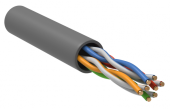 Кабель информационный U/UTP категория 5е 4х2х24AWG(0,46мм) 305м (медь) PVC solid серый GENERICA (кратно 305)
